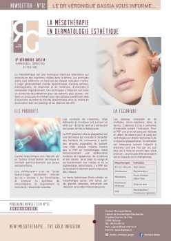 Newsletter 12 la mésothérapie en dermatologie esthétique